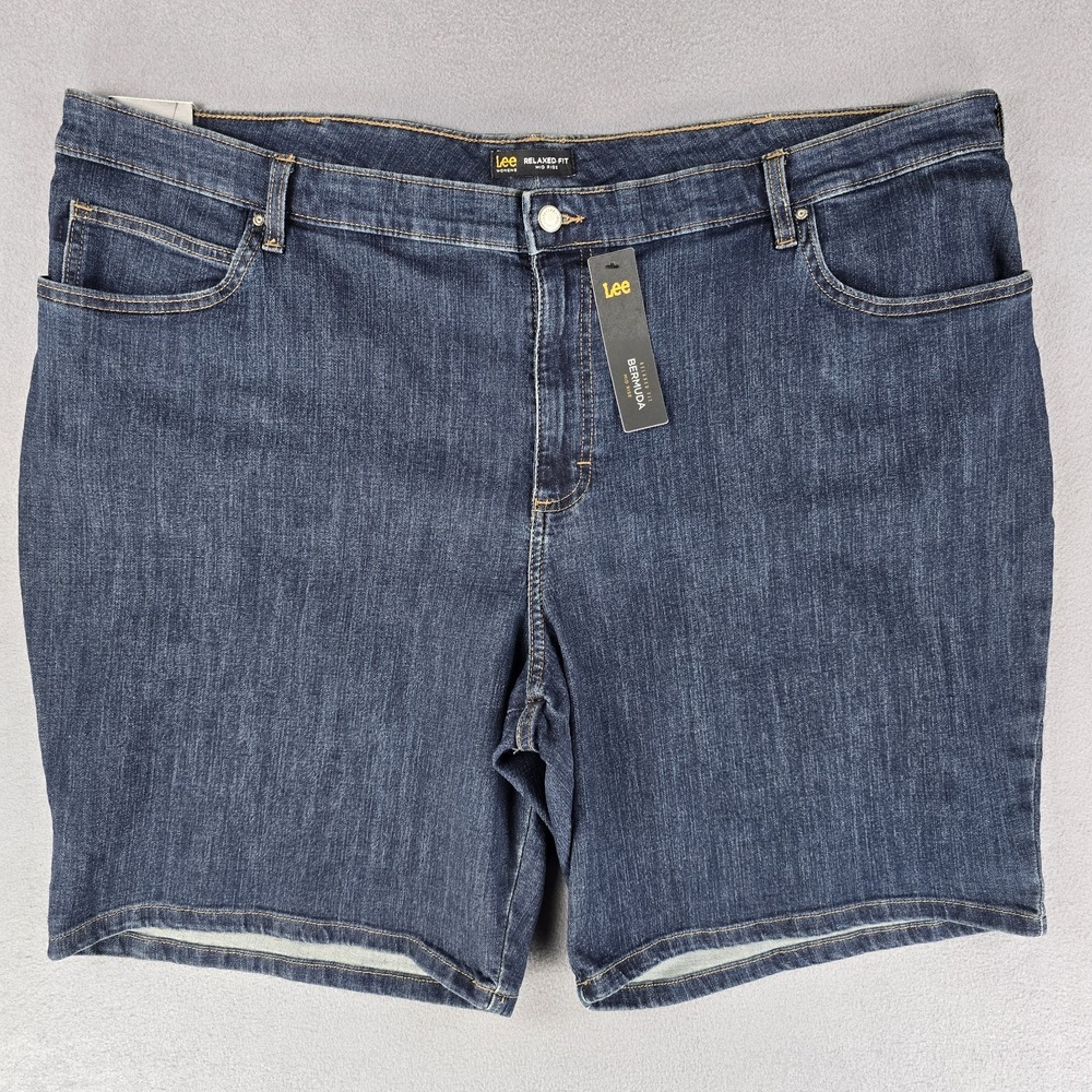 New Lee Bermuda Shorts 26W Lagoon Blue Plus Size Midrise Beach Cruise Vacation